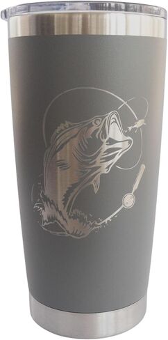 Bass Fishing Travel Mug for Men, Fathers Day Gifts for Men, Coffee Stainless Steel 20oz, Stainless Steel Tumbler with Lid in Saudi Arabia
