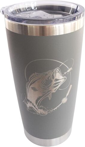 Bass Fishing Travel Mug for Men, Fathers Day Gifts for Men, Coffee Stainless Steel 20oz, Stainless Steel Tumbler with Lid in Saudi Arabia