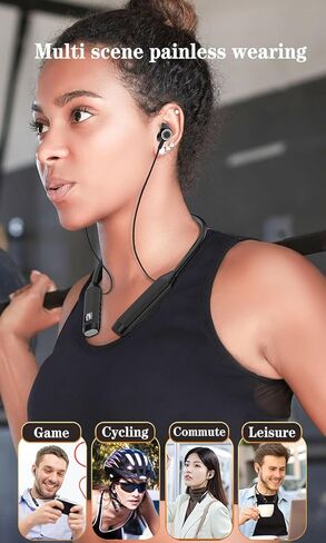 سماعات بلوتوث، سماعات رأس لاسلكية مع وقت تشغيل يصل إلى 25 ساعة، سماعات أذن لاسلكية بلوتوث 5.3 عالية الدقة وعزل صوت ستيريو عميق IPX4، سماعات مقاومة للماء للتمرين والجري والرياضة، أندرويد، iOS in Kuwait