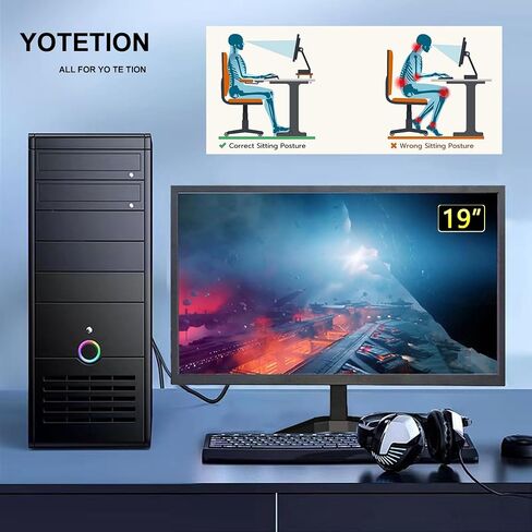 19 inch HD (1440 x 900) Monitor, 75Hz Refresh Rate, HDMI x1, VGA x1, Small Thin Monitor for laptops, Computers and desktops,LED Display, VGA/HDMI Connection. in Saudi Arabia