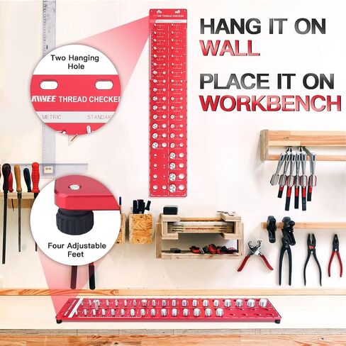 Nut and Bolt Thread Checker 44 PCS Nut and Bolt Size Gauge 23 Inch & 21 Metric Individually Assembled Thread Gauge Portable Bolt and Nut Identifier Gauge Box in Saudi Arabia