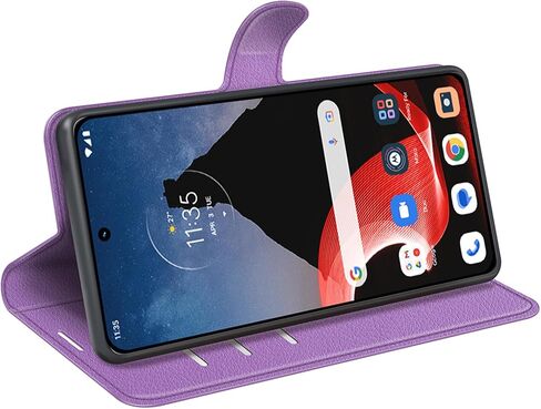 حافظة قلابة لهاتف Motorola ThinkPhone Wallet من جلد البولي يوريثان حافظة حماية مغناطيسية للهاتف المحمول لهاتف Moto Think Phone 5G Folio Book Cover مع حامل (أرجواني) in Kuwait