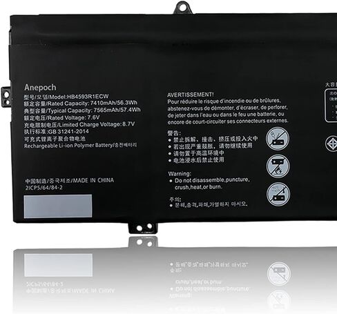 استبدال بطارية الكمبيوتر المحمول HB4593R1ECW لهواوي Matebook X Pro i7 Mach-W29 2019 MACH-W19B MACH-W29C KPL-W00 KLV-W19 VLT-W60/50 MagicBook i5 8250U i7 8550U R5 2500U Series 7.6V 56.3Wh 7410mAh in Saudi Arabia