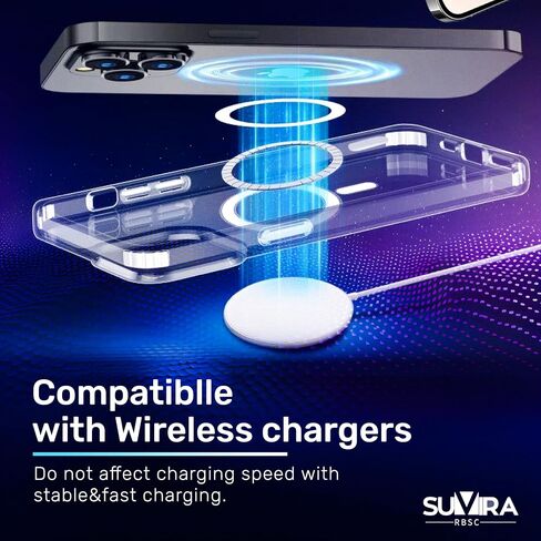 غطاء هاتف كومبو 5 في 1، حافظة مغناطيسية شفافة، (متوافق مع iPhone 15Pro Max)، غير أصفر اللون مع شاشتين و2 واقيات عدسة الكاميرا - الحماية والأناقة القصوى in Saudi Arabia