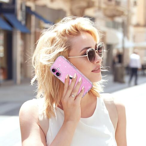 حافظة Hython لهاتف iPhone 16 Pro Max لامعة، غطاء لطيف لامع وشفاف لامع، مضاد للخدش ناعم من البولي يوريثان اللدن بالحرارة ومقاوم للصدمات للنساء والفتيات، لمعان شفاف in Kuwait