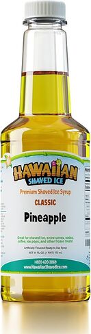 Hawaiian Shaved Ice Syrup Pint, Pineapple Flavor, Great For Slushies, Italian Soda, Popsicles, & More, No Refrigeration Needed, Contains No Nuts, Soy, Wheat, Dairy, Starch, Flour, or Egg Products in Saudi Arabia