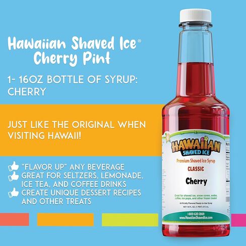 Hawaiian Shaved Ice Syrup Pint, Pineapple Flavor, Great For Slushies, Italian Soda, Popsicles, & More, No Refrigeration Needed, Contains No Nuts, Soy, Wheat, Dairy, Starch, Flour, or Egg Products in Saudi Arabia