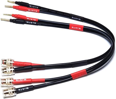 WJSTN Speaker Cable with Banana Plug and Jack Connectors, Flex pin Banana Plugs to 4mm Banana Jack Female,Banana Plug Multifunctional Adapter for Amplifier Speaker Wires Sound Systems 2Pack (1Feet) in Saudi Arabia
