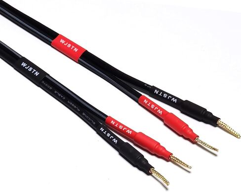 WJSTN Speaker Cable with Banana Plug and Jack Connectors, Flex pin Banana Plugs to 4mm Banana Jack Female,Banana Plug Multifunctional Adapter for Amplifier Speaker Wires Sound Systems 2Pack (1Feet) in Saudi Arabia