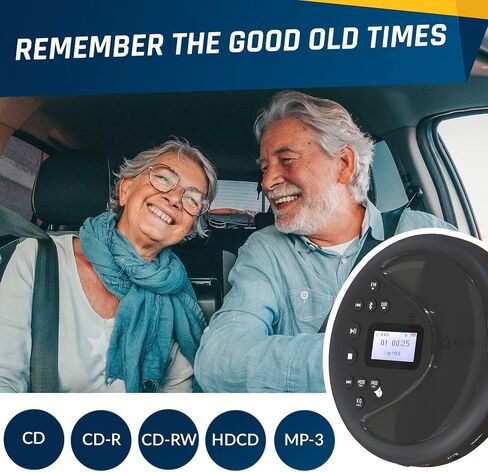 KLIM Discover Wood + مشغل أقراص مضغوطة محمول Walkman مع بطارية طويلة الأمد + جديد + مع سماعات رأس + راديو FM + مشغل أقراص مضغوطة MP3 متوافق + بطاقة SD وجهاز إرسال FM وبلوتوث + مثالي للسيارات in Kuwait