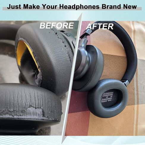 Replacement Ear Pads for JBL E65 (E65BT E65BTNC)/Live 650 (650NC 650BTNC)/Live 660 (660NC 660BTNC)/Duet NC Over-Ear Headphones, Headset Ear Cushions, Headset Earpads, Ear Cups Cover-Black in Saudi Arabia