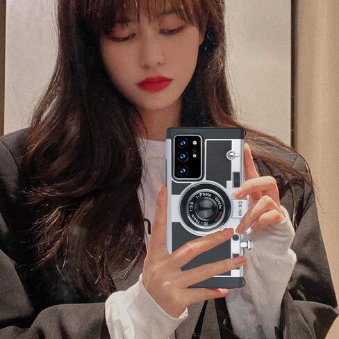 حافظة هاتف Awsaccy Emily in Paris لهاتف Samsung Galaxy S24 Ultra 5G 6.8 بوصة حافظة كاميرا غطاء كلاسيكي لطيف ثلاثي الأبعاد تصميم فريد من نوعه حافظة سيليكون مع حزام رقبة قابل للإزالة للفتيات والنساء باللون الأسود in Kuwait