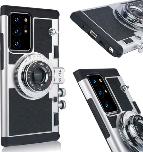 حافظة هاتف Awsaccy Emily in Paris لهاتف Samsung Galaxy S24 Ultra 5G 6.8 بوصة حافظة كاميرا غطاء كلاسيكي لطيف ثلاثي الأبعاد تصميم فريد من نوعه حافظة سيليكون مع حزام رقبة قابل للإزالة للفتيات والنساء باللون الأسود in Kuwait