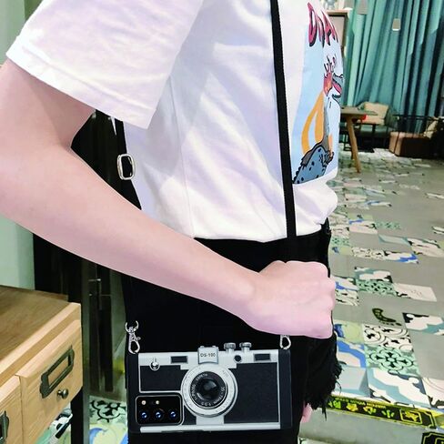 حافظة هاتف Awsaccy Emily in Paris لهاتف Samsung Galaxy S24 Ultra 5G 6.8 بوصة حافظة كاميرا غطاء كلاسيكي لطيف ثلاثي الأبعاد تصميم فريد من نوعه حافظة سيليكون مع حزام رقبة قابل للإزالة للفتيات والنساء باللون الأسود in Kuwait