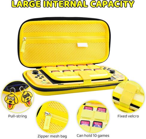 GOODVANCE Yellow Carrying Case for Nintendo Switch OLED, Cute Banana Portable Hardshell Travel Case Set, Switch Accessories Bundle for Boys with PC Case, Screen Protector, Shoulder Strap and Thumb Cap in Saudi Arabia