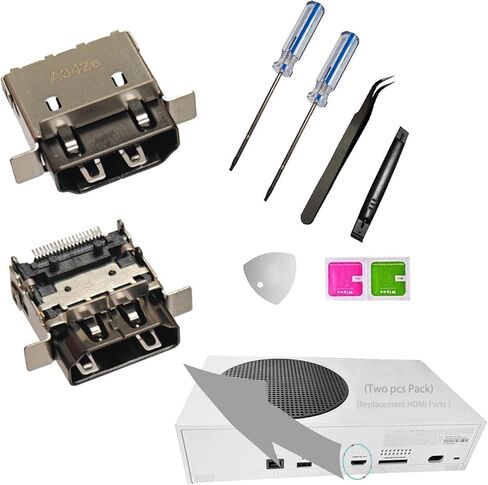 (عبوة من قطعتين) قطع غيار HDMI من السلسلة، قطع غيار موصل مقبس مقبس منفذ عرض HDMI لسلسلة Xbox s M1097399 [غير مناسبة للإصدار x من السلسلة] in Saudi Arabia