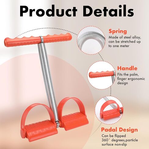 Get a Full-Body Workout at Home with The Pedal Puller Sit Up Exercise Equipment - Single Spring, Pedal Resistance Band with Handle for Arm, Abdominal, and Leg Exercise - Perfect for Your Home Gym in Saudi Arabia