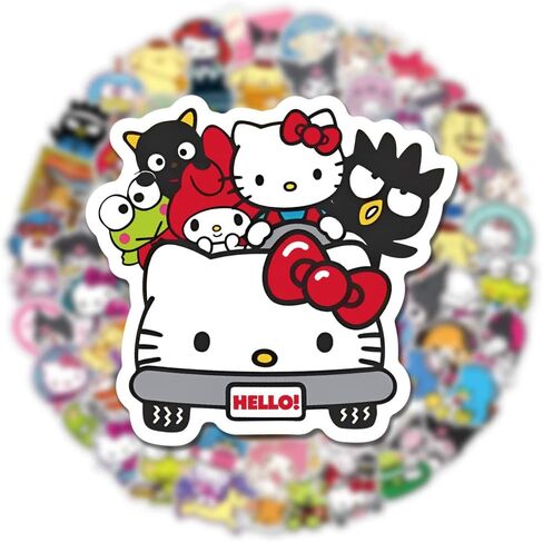 100 جهاز كمبيوتر شخصى لطيف ملصقات الكرتون اليابانية، سانريو أنيمي Kawaii ستوديو ملصقات الفينيل ملصقات مقاومة للماء لأجهزة الكمبيوتر المحمول الغيتار زجاجة مياه الأمتعة الدراجة سجل القصاصات لوح التزلج هدية للأطفال في سن المراهقة الفتيات البالغين in Kuwait