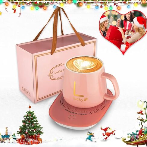 Coffee Mug Warmer Set with Mug, Coffee Mug Cup Warmer for Desk with Auto Shut Off-Coffee Gifts in Saudi Arabia