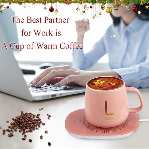 Coffee Mug Warmer Set with Mug, Coffee Mug Cup Warmer for Desk with Auto Shut Off-Coffee Gifts in Saudi Arabia