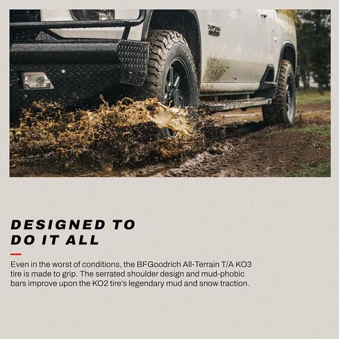 BFGoodrich All-Terrain T/A KO3 Car Tire for Light Trucks, SUVs, and Crossovers, LT285/70R17/C 116/113S in Saudi Arabia