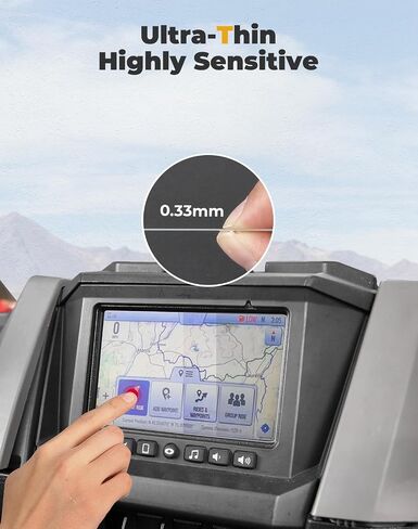 KEMIMOTO Tempered Glass Screen Protector Compatible with Polaris RZR PRO XP/R Turbo Sportsman Ranger General Xpedition 7 inch Ride Command Snowmobile 7S Display 2022 2023 2024 2025 Accessories 2 Pack in Saudi Arabia