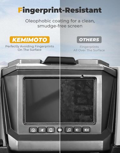 KEMIMOTO Tempered Glass Screen Protector Compatible with Polaris RZR PRO XP/R Turbo Sportsman Ranger General Xpedition 7 inch Ride Command Snowmobile 7S Display 2022 2023 2024 2025 Accessories 2 Pack in Saudi Arabia