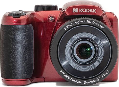 كاميرا KODAK PIXPRO Red AZ255 16MP رقمية 25X زووم بصري 24 مم عدسة زاوية واسعة تثبيت الصورة البصرية 1080P Full HD Video 3 بوصة LCD كاميرا تسجيل فيديو + بطاقة 64 جيجابايت + حافظة + حامل ثلاثي + حزمة in Kuwait