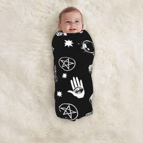 Halloween Goth Skull Gothic Baby Stuff Newborn Baby Swaddle Blanket Throw Blanket Cozy Soft Wrap Receiving Blanket Gifts for Boy Girl Unisex Infant in Saudi Arabia