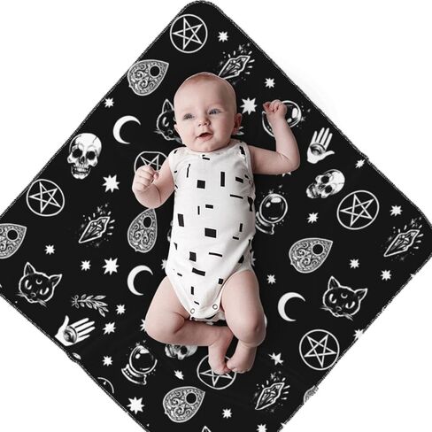 Halloween Goth Skull Gothic Baby Stuff Newborn Baby Swaddle Blanket Throw Blanket Cozy Soft Wrap Receiving Blanket Gifts for Boy Girl Unisex Infant in Saudi Arabia