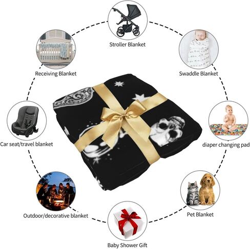 Halloween Goth Skull Gothic Baby Stuff Newborn Baby Swaddle Blanket Throw Blanket Cozy Soft Wrap Receiving Blanket Gifts for Boy Girl Unisex Infant in Saudi Arabia