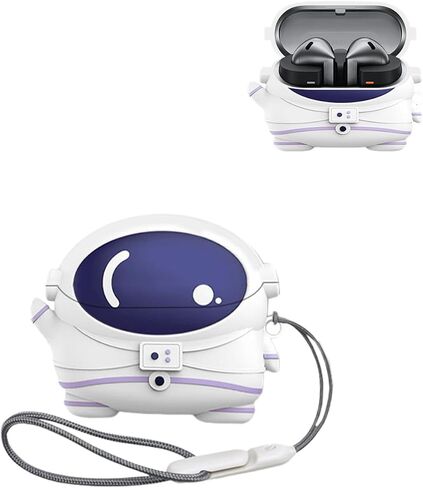 Cute Case Compatible with Samsung Galaxy Buds3 Pro/Galaxy Buds3 with Lanyard, Cartoon Anime Astronaut Silicone Shockproof Case for Men Women in Saudi Arabia