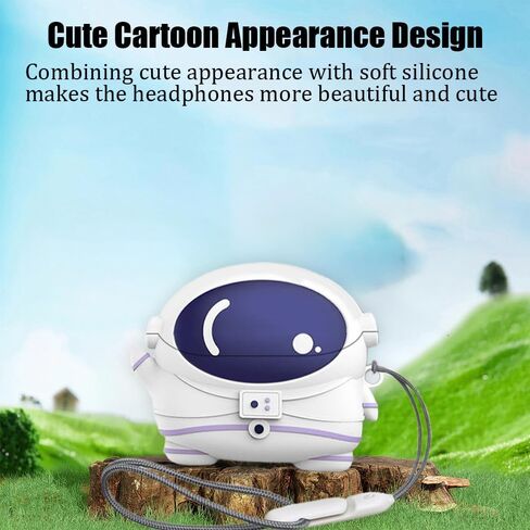 Cute Case Compatible with Samsung Galaxy Buds3 Pro/Galaxy Buds3 with Lanyard, Cartoon Anime Astronaut Silicone Shockproof Case for Men Women in Saudi Arabia