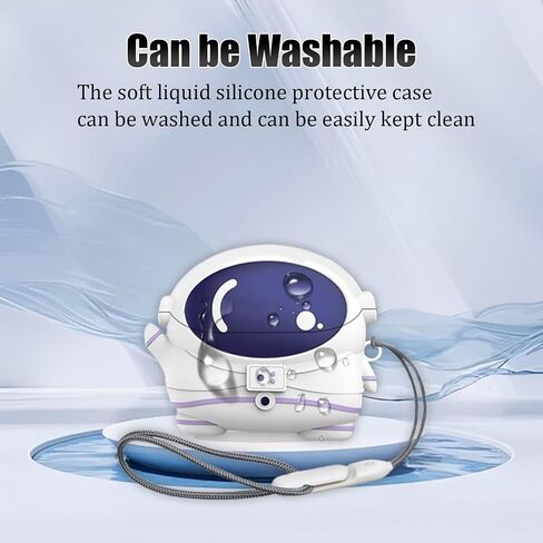 Cute Case Compatible with Samsung Galaxy Buds3 Pro/Galaxy Buds3 with Lanyard, Cartoon Anime Astronaut Silicone Shockproof Case for Men Women in Saudi Arabia