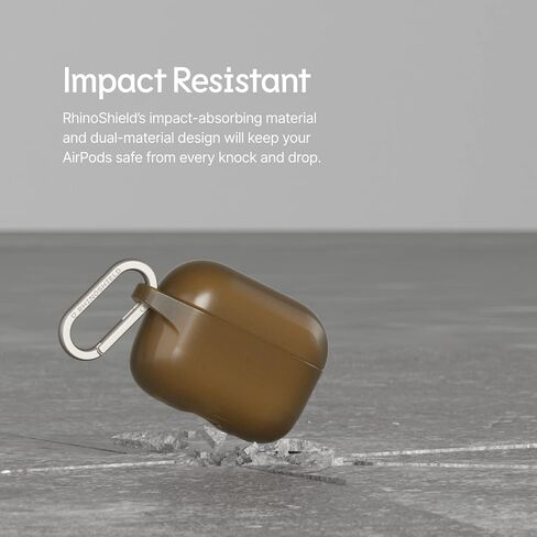 حافظة RHINOSHIELD AirPods مع حلقة تسلق متوافقة مع Apple [AirPods Pro 2] | حماية من السقوط بدرجة عسكرية، مقاومة للخدش، شحن لاسلكي - [شفاف، مجموعة قياسية] in Kuwait