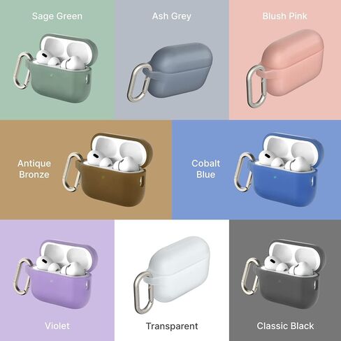 حافظة RHINOSHIELD AirPods مع حلقة تسلق متوافقة مع Apple [AirPods Pro 2] | حماية من السقوط بدرجة عسكرية، مقاومة للخدش، شحن لاسلكي - [شفاف، مجموعة قياسية] in Kuwait