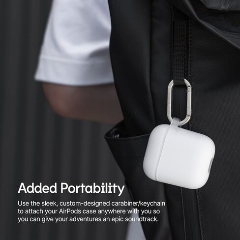 حافظة RHINOSHIELD AirPods مع حلقة تسلق متوافقة مع Apple [AirPods Pro 2] | حماية من السقوط بدرجة عسكرية، مقاومة للخدش، شحن لاسلكي - [شفاف، مجموعة قياسية] in Kuwait