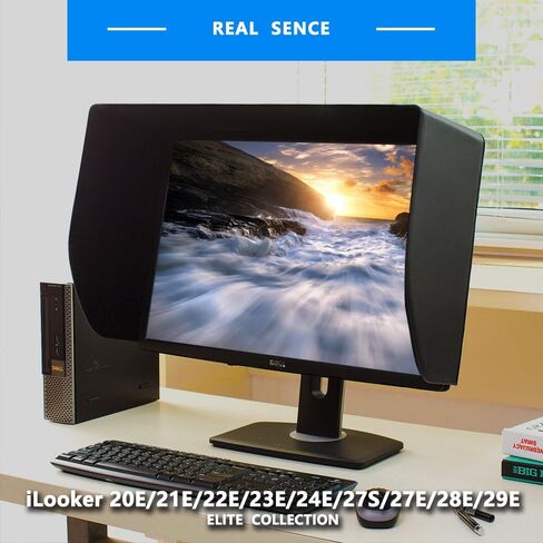 غطاء شاشة فيديو LED بإطار نحيف للغاية مقاس 27 بوصة من iLooker-27S غطاء شمسي لجهاز Dell HP Viewsonic Philips Samsung LG EIZO NEC ASUS ACER BENQ AOC LENOVO، يناسب عرض إطار الشاشة 610-630 مم in Kuwait