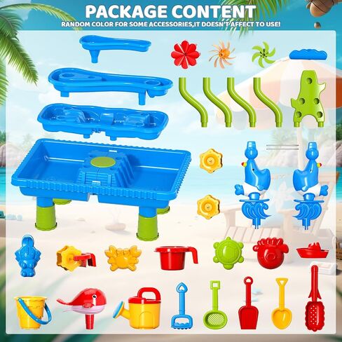 Doloowee Water Table Toy for Kids, 3 Tier Outdoor Water Sand Table, Kids Water Play Table, Activity Table Summer Outdoor Toy on Beach Backyard for Kids Toddlers 1-3 Age 3-5 Up in Saudi Arabia