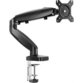 GlasFlength Single Monitor Arm for Desk Mount, Portable Computer Monitor Mount, Fully Adjustable Monitor Stand Fits 15-27 Inch Monitors, Weight Capacity up to 15.4 Lbs, Black Single