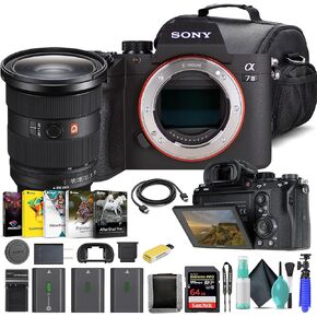 Sony Alpha a7 III Mirrorless Digital Camera Body Only ILCE7M3/B, Sony FE 24-70mm Lens, 64GB Memory Card, NP-FZ-100 Battery, Corel Photo Software, Case, External Charger, and More