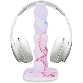 CamyCosy Headphone Stand Gaming Headset Holder for Desk,Clear Colorful Butterflies Pattern Cellphone Stand Earphone Stand Desk Accessories for All Headphones Size