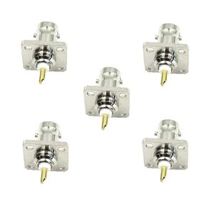 5Pcs BNC Female 4 Holes Flange Panel Mount Solder Post Plug Connector RF Coax Coaxial Adapter