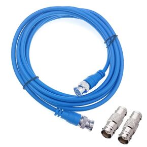 BNC Adapter Cable, BNC Male to BNC Male Extension Cable Blue 75 ohm 3 FT (with 2 pcs BNC Female to BNC Female adapters) (BNC Male Adapter Cable, 10 FT Cable)