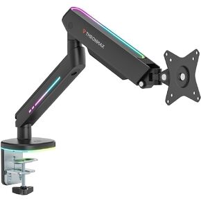 THRONMAX MX100 Monitor Mount, Computer Monitor Stand Holder, 13 to 32 Inch Gas Monitor Arm, Adjustable Stand, Vesa Mount with Clamp and Grommet Base