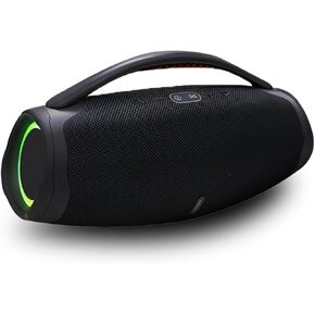 Portable Bluetooth 5.0 Speakers, RGB Speaker with 360 Degree Surround Sound Loud Speaker with Lights Long Battery Life Outdoor Speaker for Party (Black)