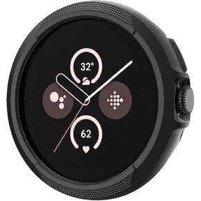 Spigen Liquid Air Designed for Google Pixel Watch 3 45mm Case Anti-Scratch Protective Soft TPU Cover Case (2024) - Matte Black