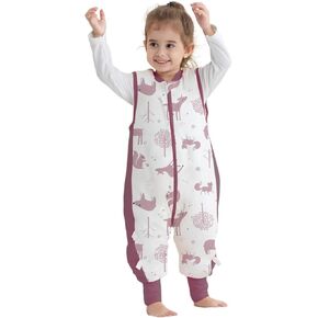 Baby Sleep Sack with Feet 2.5 TOG Wearable Blanket with Legs Sleeveless Toddler Sleeping Sack 2.5 TOG for Autumn Winter