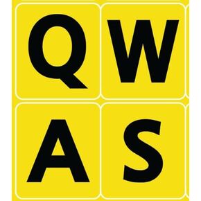 English US Large Lettering (Upper CASE) Keyboard Stickers Yellow Non Transparent