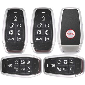 Autel MaxiIM IKEY, IKEYAT7TPRS, 5PCS Programmable Smart Keys, Universal Car Key Work with Autel KM100 IM508S, Key Fob Programming, 700+ Vehicles Key Replacement, Key Creation/Clone, 7 Buttons